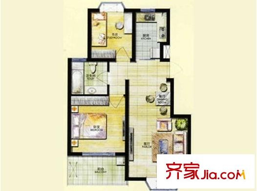 春風(fēng)名苑 2室　戶型圖