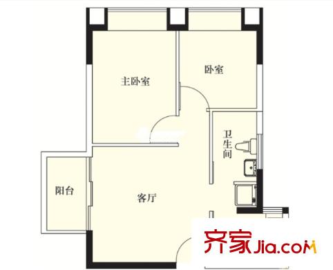 春風(fēng)名苑 2室　戶型圖