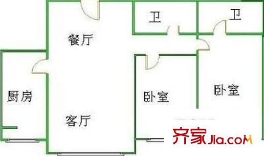 永和新村 2室 戶型圖