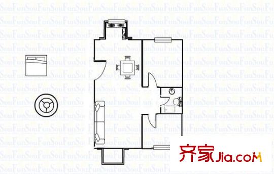 銀峰花園 2室 戶型圖
