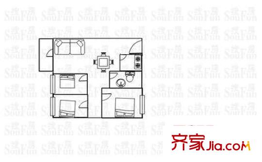 新園東區(qū) 3室 戶型圖