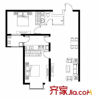 雨云亭  2室 戶型圖
