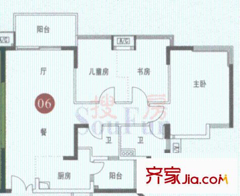 裕發(fā)樓 2室 戶型圖