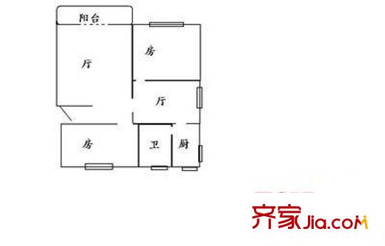 新園東區(qū) 2室 戶型圖