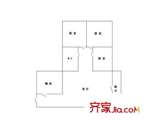 祥興大廈 3室 戶型圖