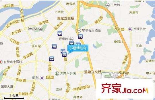 小塘博私宅交通圖 