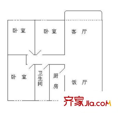 裕發(fā)樓 3室 戶型圖