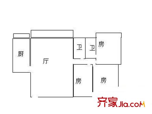 神州大廈 3室 戶型圖