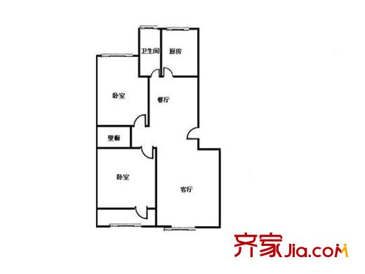 臺達花園 2室 戶型圖