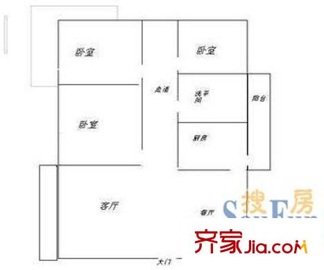 樂景樓  3房 戶型圖