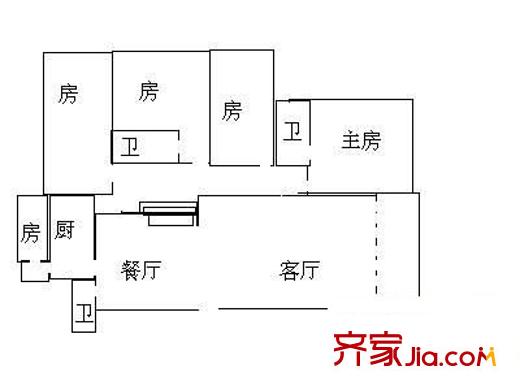 神州大廈 5室 戶型圖