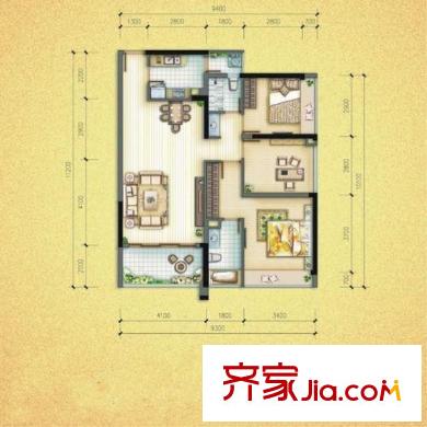 上東國際二期 3室 戶型圖