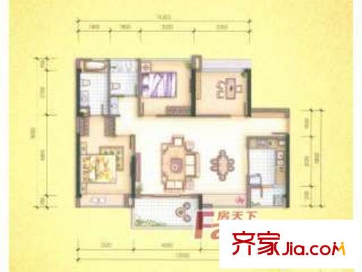 上東國際二期 3室 戶型圖
