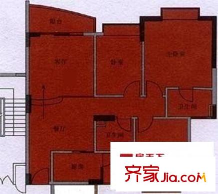 東糖花園 3室 戶型圖