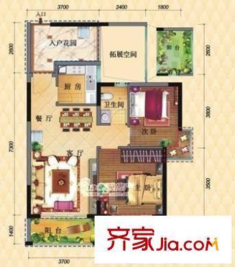樂景樓   2房 戶型圖