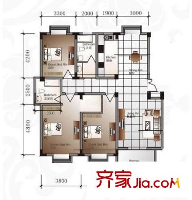 大嶺山金桔村 3室 戶型圖