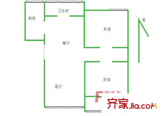 長青街散盤戶型圖長青西街 戶型 2室2廳1衛(wèi)1廚