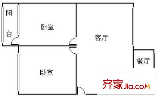 商業(yè)大廈 2室 戶型圖