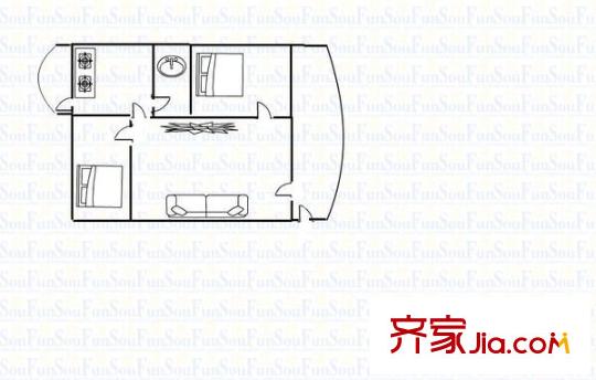 光明路散盤 2室 戶型圖