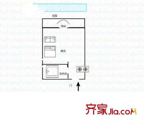 富盈皇冠銀座小區(qū)戶型圖富盈皇冠銀座單身公寓 1室 戶型圖 1室1廳1衛(wèi)1廚