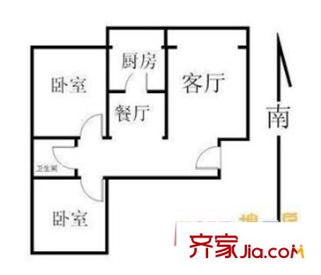 鳳崗永盛大街小區(qū) 2室 戶型圖