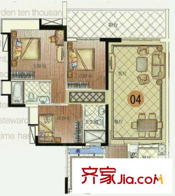 半島商務中心  3室 戶型圖