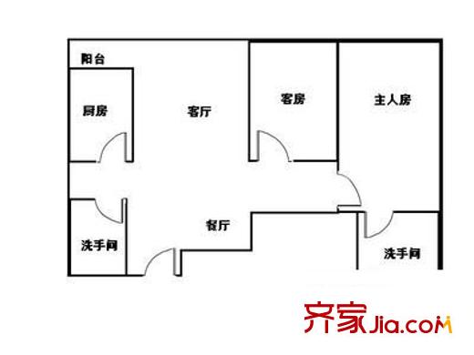好運(yùn)廣場 2室 戶型圖