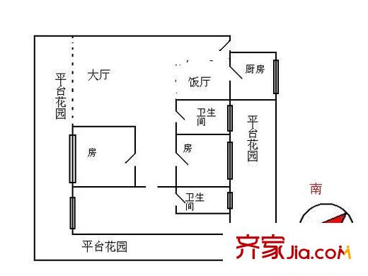 好運(yùn)廣場 3室 戶型圖