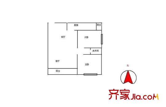好運(yùn)廣場 2室 戶型圖