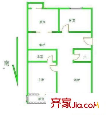 好運(yùn)廣場 2室 戶型圖