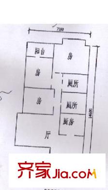 金星大廈 3室 戶型圖