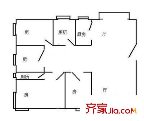 舊市府宿舍 4室2廳2衛(wèi) 戶(hù)型圖