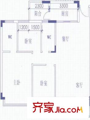 聯(lián)邦花園 3室 戶型圖
