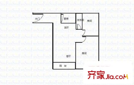 聯(lián)合廣場 2室 戶型圖