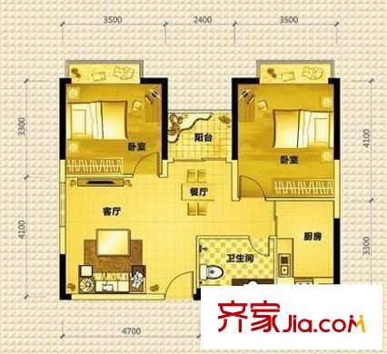 第一教師村 2室 戶型圖