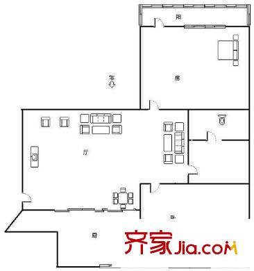 石龍西湖 戶型2室1廳