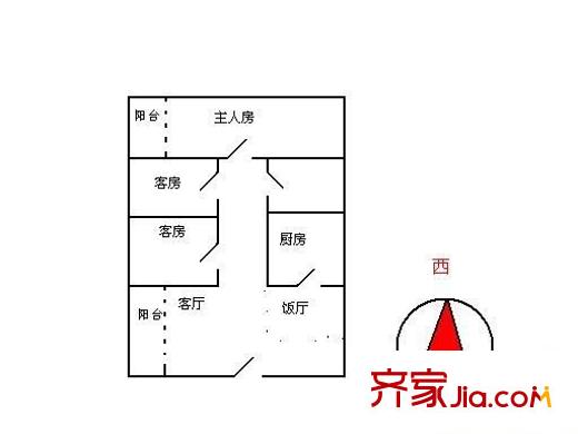 聯(lián)邦花園 3室 戶型圖
