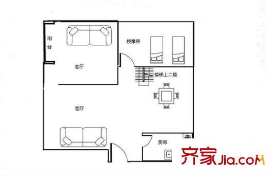 聯(lián)邦花園 1室 戶型圖