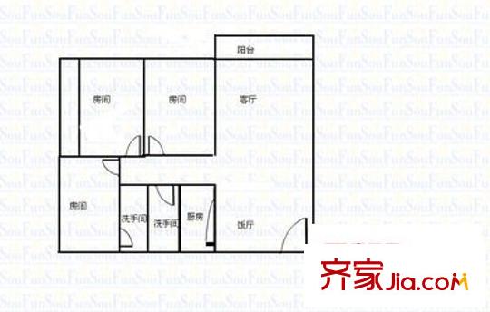 聯(lián)合廣場 3室 戶型圖