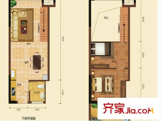 城市立方 2室 戶型圖