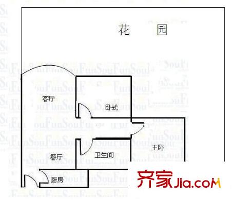 紫荊花園二期 2室 戶型圖
