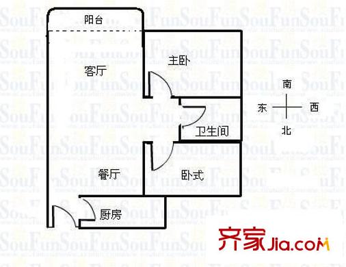 紫荊花園二期 2室 戶型圖