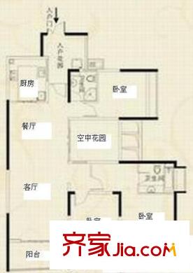 鴻怡花園 3室 戶型圖