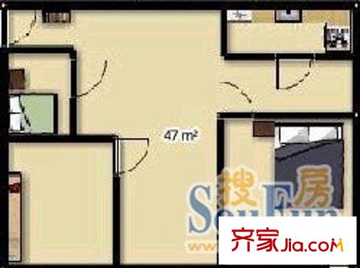 東協(xié)廣場五區(qū) 3室 戶型圖