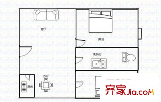 東協(xié)廣場五區(qū) 2室 戶型圖