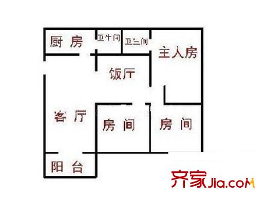 第一教師村 3室 戶型圖