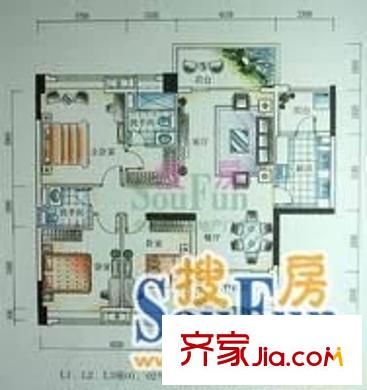 第一教師村 3室 戶型圖