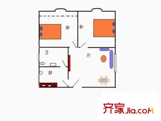 宏遠(yuǎn)新村 2室 戶型圖