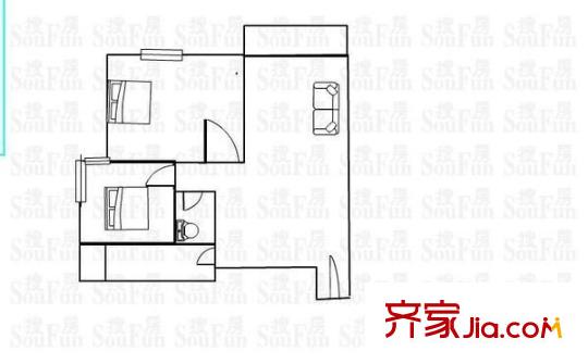 海濱花園 2室 戶型圖