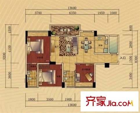 宏遠(yuǎn)新村 3室 戶型圖